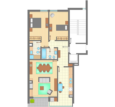 Área Habitação 105 m2 (aprox) - Área Varanda 4,5 m2 (aprox)